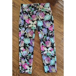 J. Crew Mercantile Women's Corinth Black Pink Teal Floral Ruby Pants Size 6